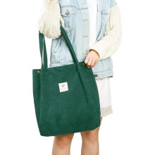 (Green) 2024 Corduroy Tote Bag for Women Girls Kids Shoulder Bag with Inner Pocket For Work Beach Lunch Travel And Shopping Grocery