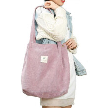 (Pink) 2024 Corduroy Tote Bag for Women Girls Kids Shoulder Bag with Inner Pocket For Work Beach Lunch Travel And Shopping Grocery