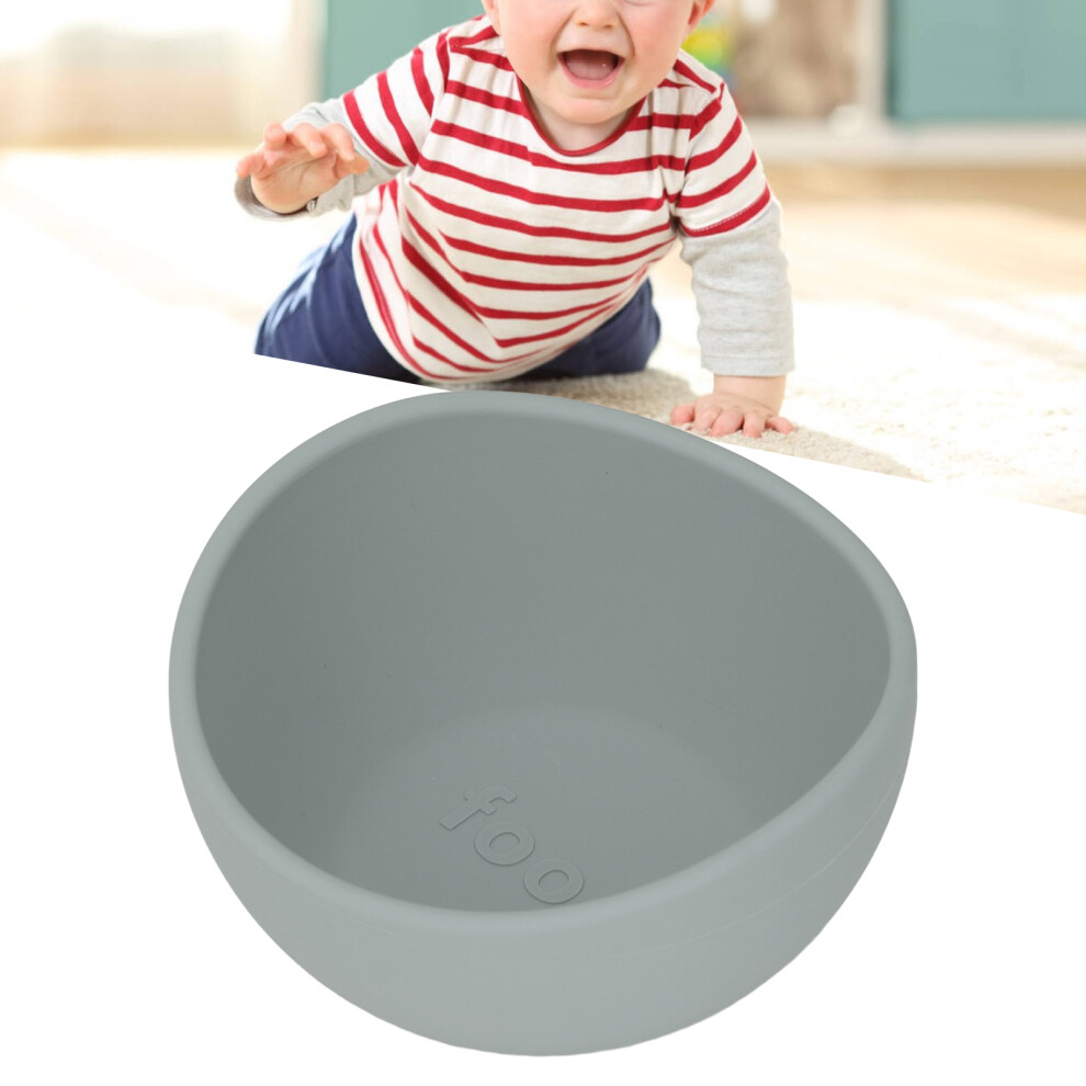 Baby Silicone Suction Bowl - Non Slip, Spill Proof, 6X12cm, Army Green
