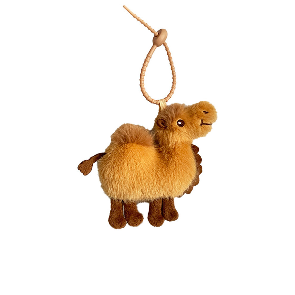 Soft Desert Camels Keychain Handmade Plush Toy Decorative-Brown 7754000257201
