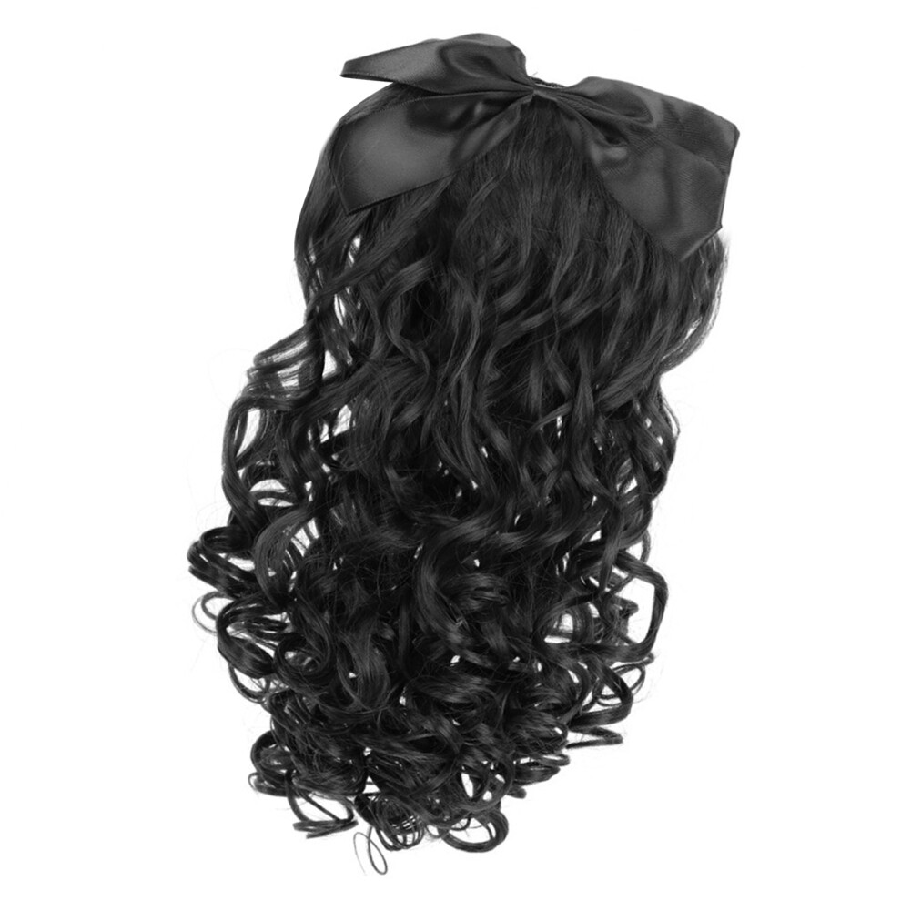 Black Natural Looking Textured Curly Ponytail Net-Natural