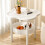 Cream Colored Plastic Bedroom Organizer Lightweight-White S 6