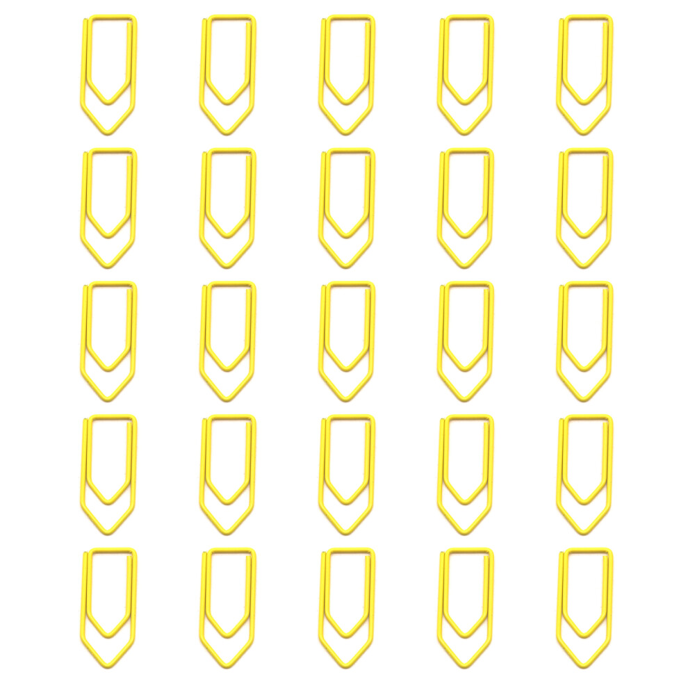 Pack Of 25 Colorful Crayon Shaped Metal Paper Clips For-Yellow 7754000257898