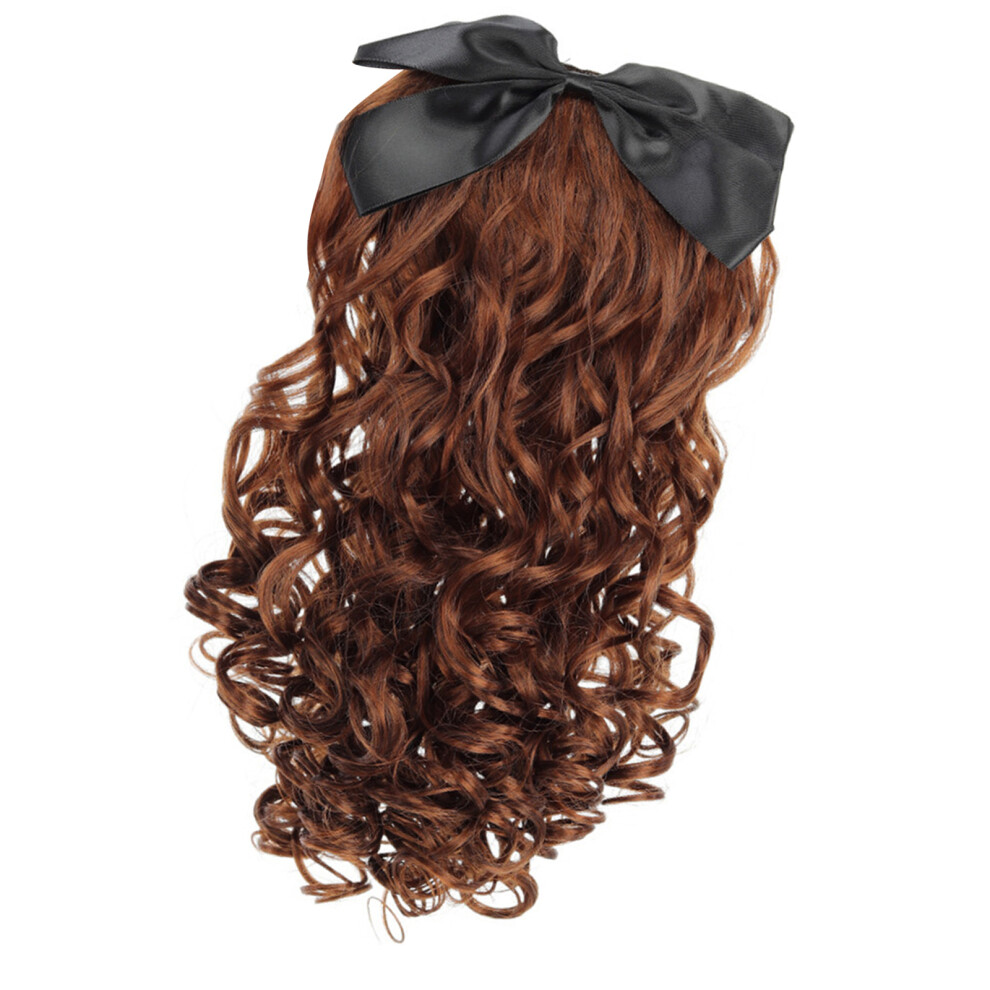 Light/Brown Voluminous Coily Hairpiece Heat Resistant Fiber