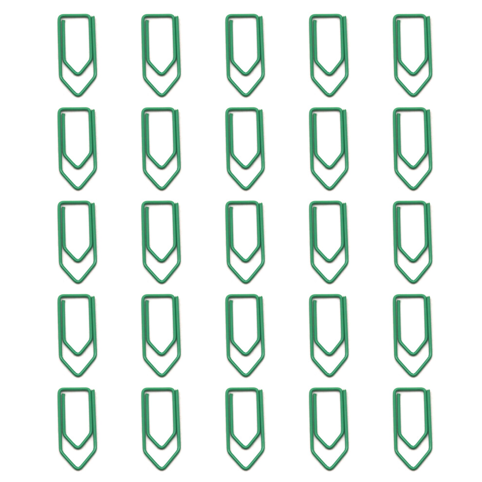 25Pcs Metal Paper Clips Assorted Colors Crayon Shape-Green 7754000258260
