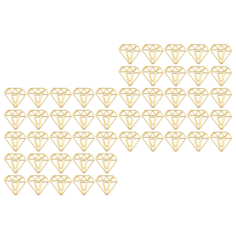 50Pcs Metallic Paper Clip Decorative File Organizers-Gold 7754000258642