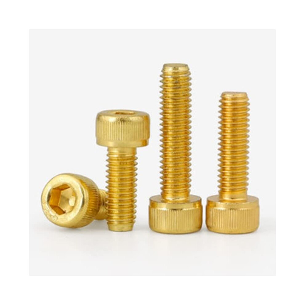 M2-M5 Titanium Gold Plated Hex Socket Cup Head Allen Screws, 4-30Mm Length, 10Pcs 9339159953280