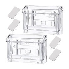 2 stuks acryl naamkaart organizer box muurbevestiging