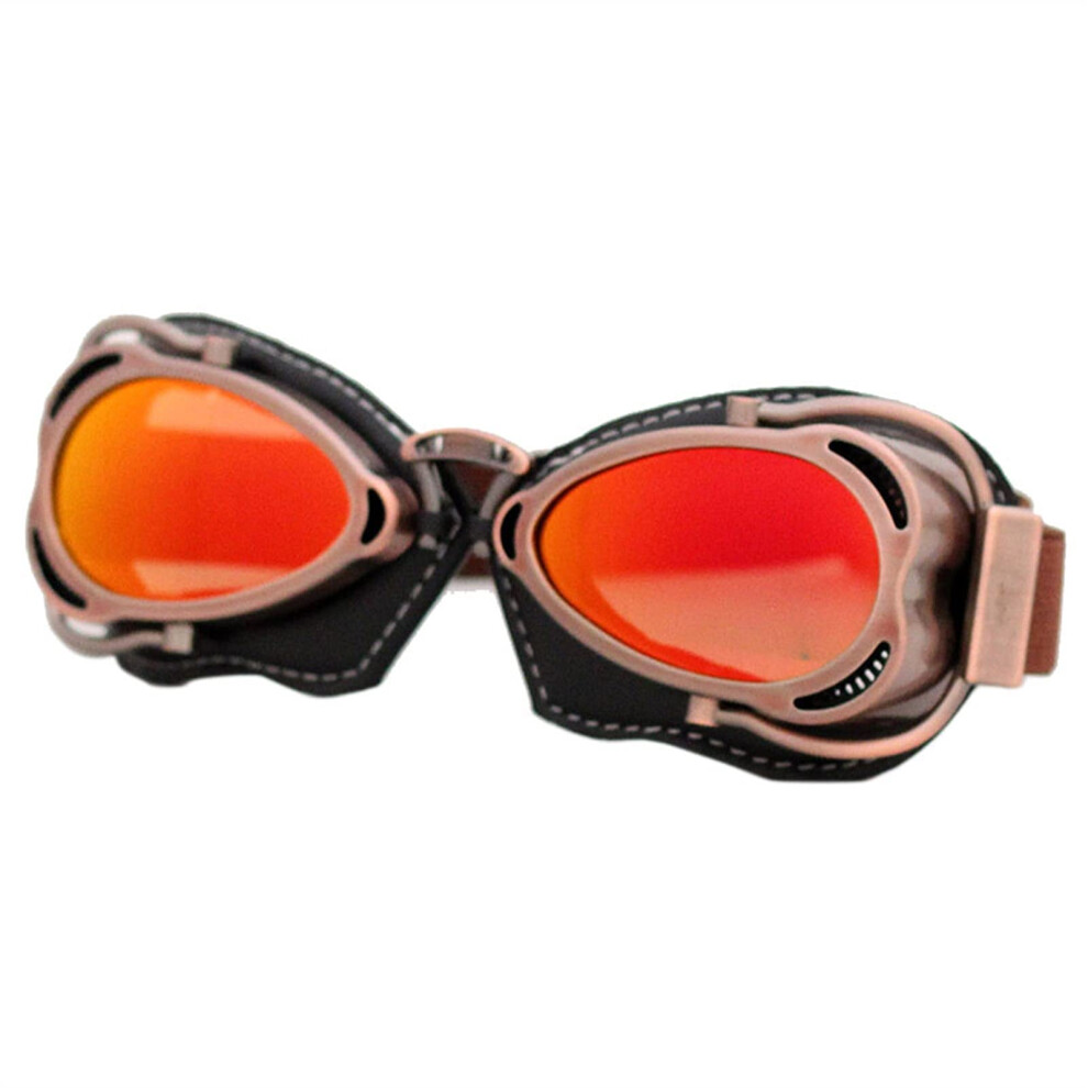 Off-Road Motorcycle Glasses Retro Motorcycle Goggles Steampunk Copper Frame Vintage Pilot Eyewear Protective Gear 9067246474751