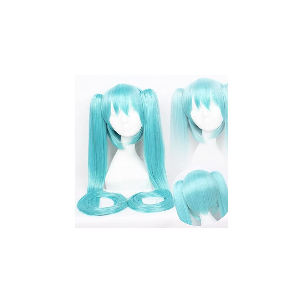 Wig Cosplay Ponytail Long Hair Wig 12 Inch Blue Green Black Pink Silver