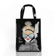 (M 5) New fashion jelly handbag women eco-friendly flower tote shopping bag reusable waterproof PVC shoulder shopping bag