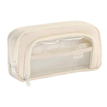 (Beige) Pencil Case For Girls Secondary Transparent Pencil Bag Lar Junior Boys And Girls With High-cil Case
