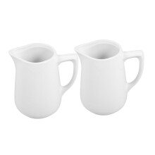Ceramic Milk Jug Set Of 2 For Cream, Syrup, Milk Pourer And Coffee Service