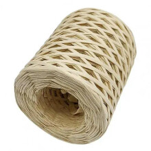 Raffia Paper Roll, Beige, Hand-Knitted Raffia Straw, Portable Home Decor Craft Roll, Easy To Use, One Roll