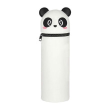 (Blush Panda) Retractable Silicone Pencil Case, Multi-color Optional Standing Design, Soft Storage for Office Stationery
