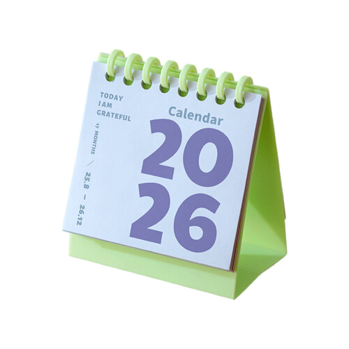 Calendrier de bureau 2026, références sur 12 mois du-Vert