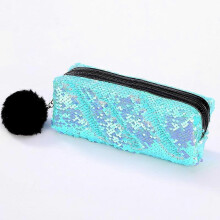 (Magic blue Purple) Reversible Sequin Pencil Case for Girls School Supplies Super Big Stationery Gift Magic Makeup Bag