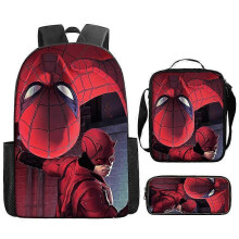 (Z16) 3pcs/set Disney Spider Man Students Backpack Pencil Case Lunch Bag Kids Wear-resistant Air Cushion Harness Waterproof Schoolbag high quality