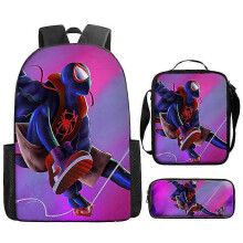 (Z10) 3pcs/set Disney Spider Man Students Backpack Pencil Case Lunch Bag Kids Wear-resistant Air Cushion Harness Waterproof Schoolbag high quality