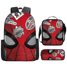 (Z04) 3pcs/set Disney Spider Man Students Backpack Pencil Case Lunch Bag Kids Wear-resistant Air Cushion Harness Waterproof Schoolbag high quality