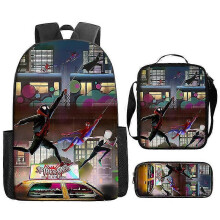 (Z24) 3pcs/set Disney Spider Man Students Backpack Pencil Case Lunch Bag Kids Wear-resistant Air Cushion Harness Waterproof Schoolbag high quality