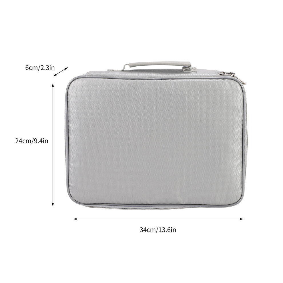 Fireproof Water-Resistant Document Organizer Bag 34x24x6cm Silver-image-OPC-PMPG2C5-NEW
