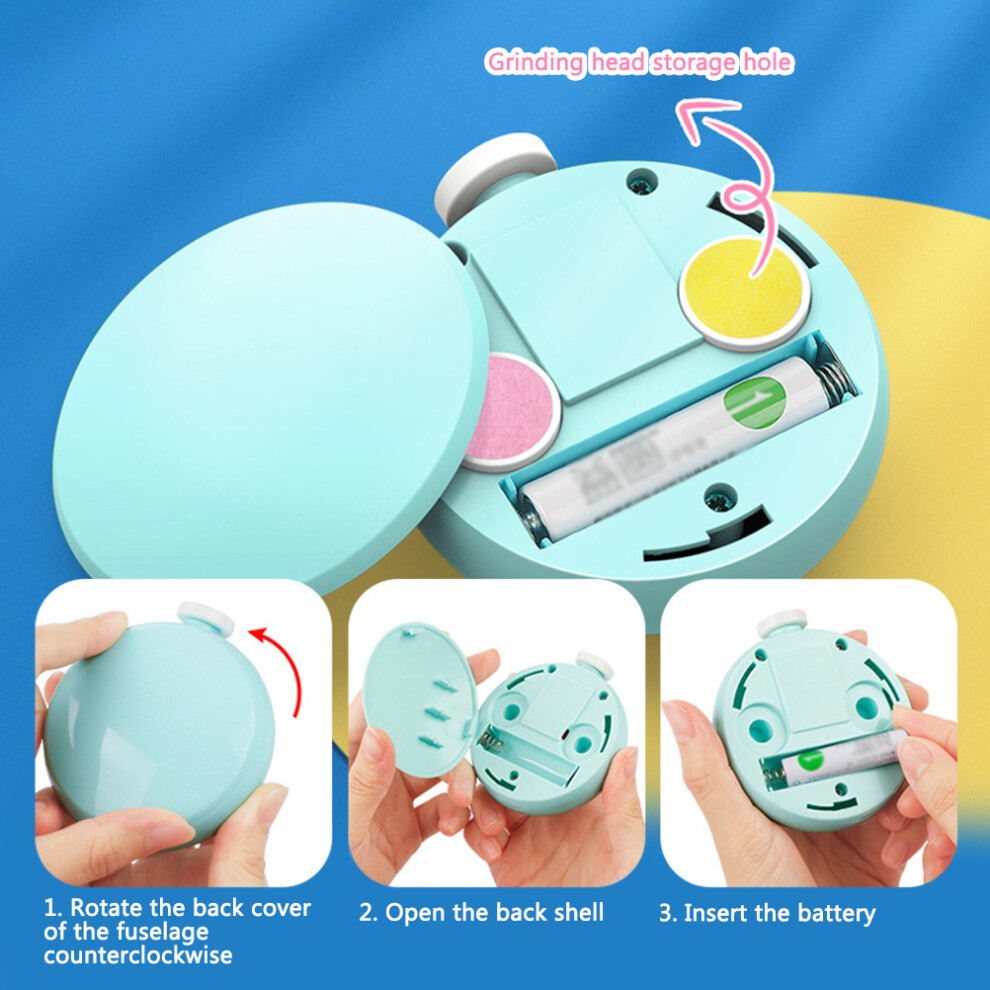 Baby Electric Nail Trimmer with 6 Grinding Heads, Compact 7*2.5*7.7cm