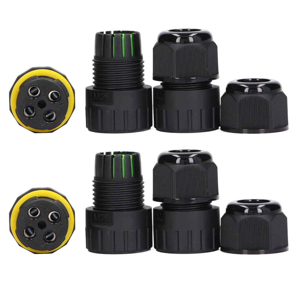 2Pcs Waterproof M25 Junction Box Ip68 For Electrical Cables 10-14Mm Garden Use 6921357487433