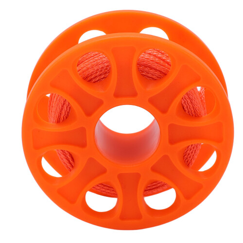 30M Fluorescent Orange Dive Reel with Double Bolt Snap, 7.7x7.7cm 2