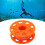 30M Fluorescent Orange Dive Reel with Double Bolt Snap, 7.7x7.7cm 14