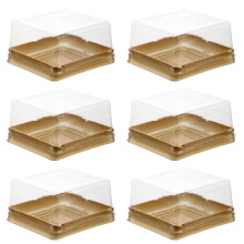 50Stk Quadratische Plastikboxen Für Mondkuchen Mit Goldener Verpackung