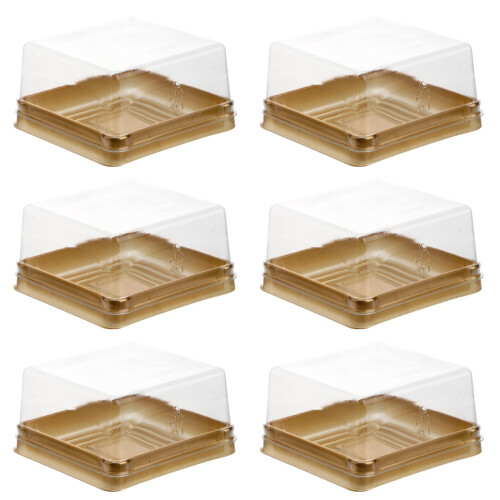 50 Stks Plastic Vierkante Doos Gouden Afwerking ( )