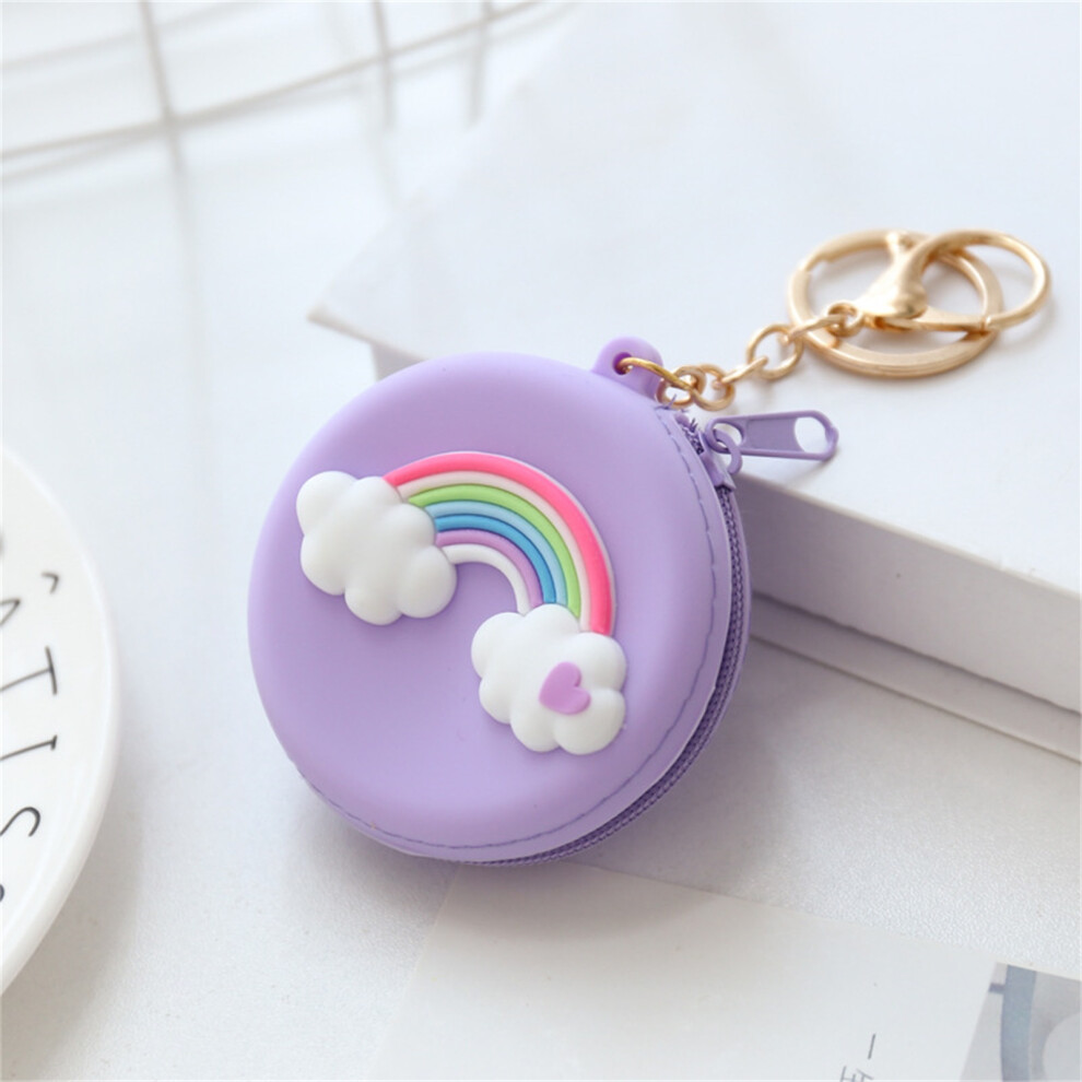 Cute Silicone Rainbow Coin Purse Key Wallet with Zipper Closure-image-OPC-PMPG85H-NEW