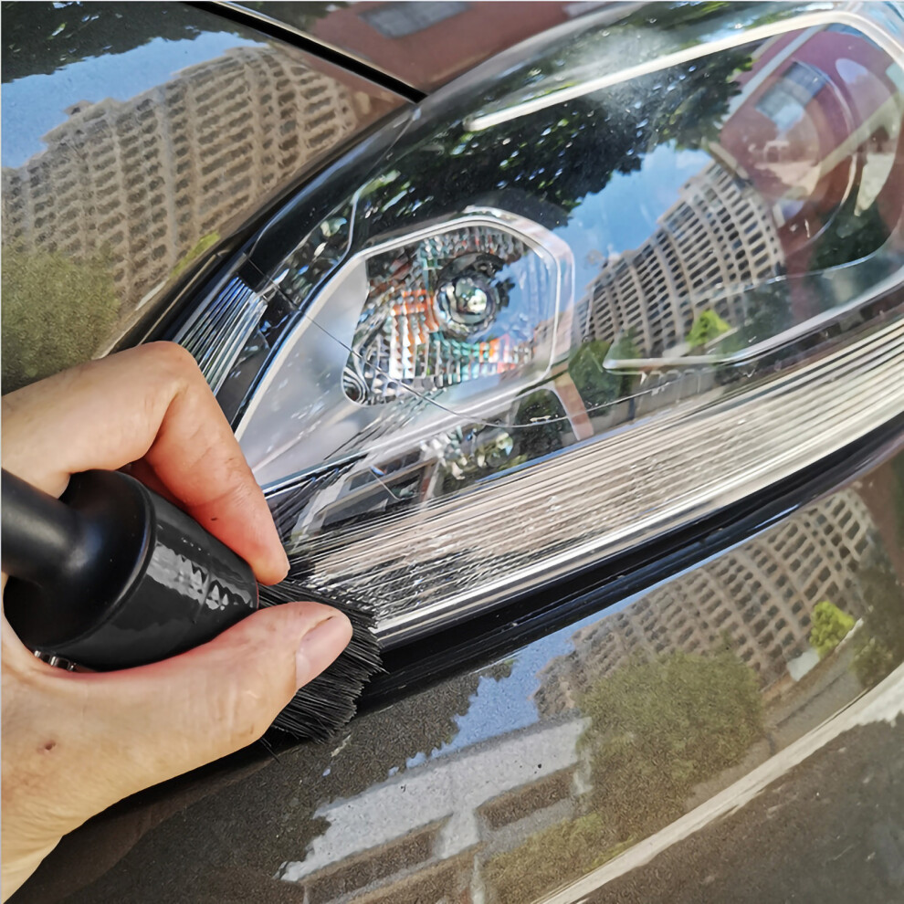 5 Pcs Car Detailing Brush Set For Interior Crevices, Soft Synthetic Fibers, Black 6941357495993