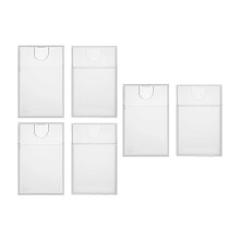 6Pcs Clear Plastic Business Card Holders Light Weight Portable