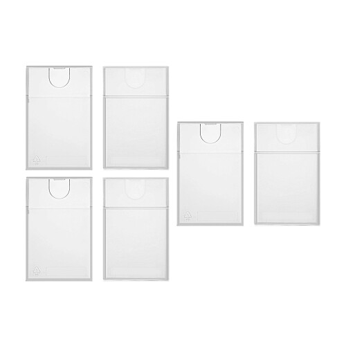 6Pcs Clear Plastic Business Card Holders Light Weight Portable