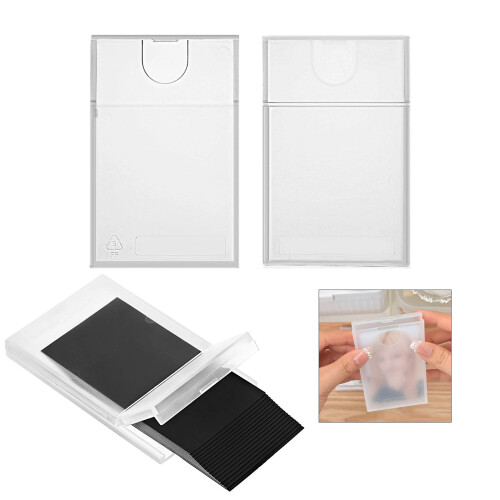 6Pcs Clear Plastic Business Card Holders Light Weight Portable 1