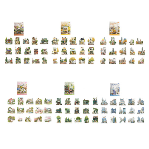 Landscape Scenery Decorative Sticker Waterproof PET Sticker-4 1