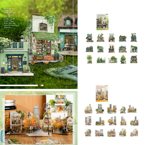 Landscape Scenery Decorative Sticker Waterproof PET Sticker-4 2