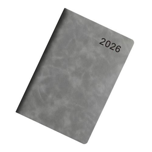 2026 Leather Day Planner Academic Journal Notebook 360-Grey