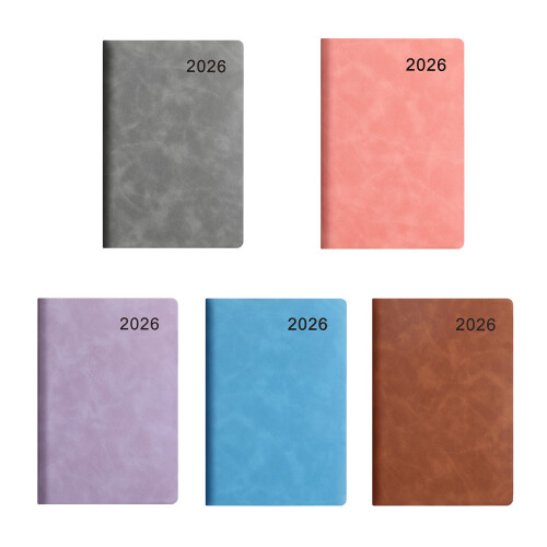 2026 Leather Day Planner Academic Journal Notebook 360-Grey 1