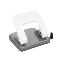 Manual 6mm 2 Hole Puncher, 20 Sheets Capacity Handheld-White