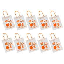 5/10Pcs Handheld Clear Treat Bags With Handle-ornge heart 10