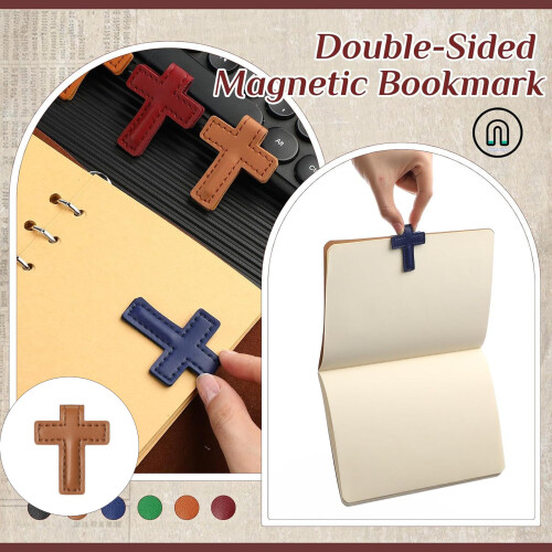 Religious Themed Magnetic Leather Bookmarks Page Clip-Green 2