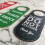 Leather Knock Please Door Hanger Sign-Red front Green back 5