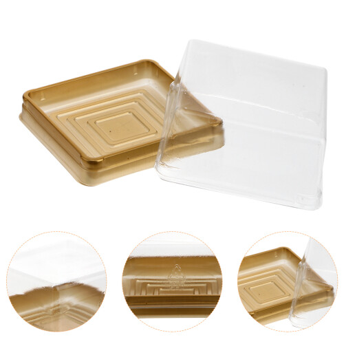 50 Stks Plastic Vierkante Doosjes Gouden 1