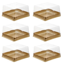 50 Stks Plastic Vierkante Doos Gouden