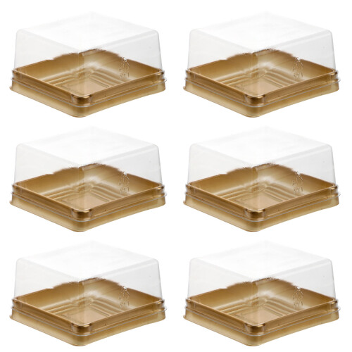 50 Stks Plastic Vierkante Doos Gouden