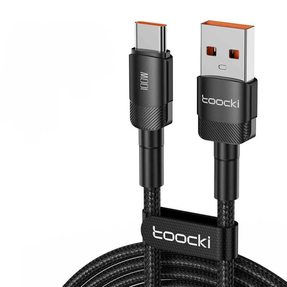 Black Usb-A To Type C Fast Charging Cable 100W 6Amp (1M, ) 1M 100W Pd Fast Charging 1M Usb-A To Type-C