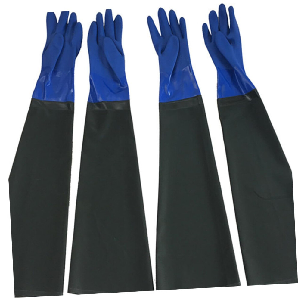 Pvc Extended Industrial Gloves Thickened Oil-Resistant Protective Workwear For Cleaning And Car Washing Black 9105992880140
